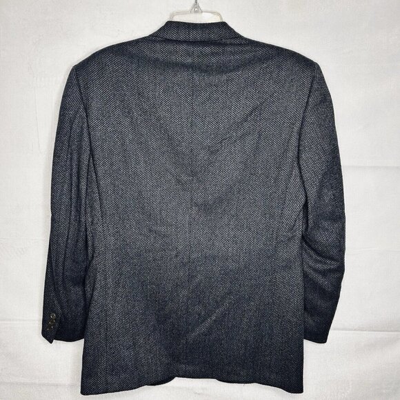 Ermenegildo Zegna Mens Jacket Wool & Cashmere 46R Blue Geometric Designer Italy - Picture 5 of 9